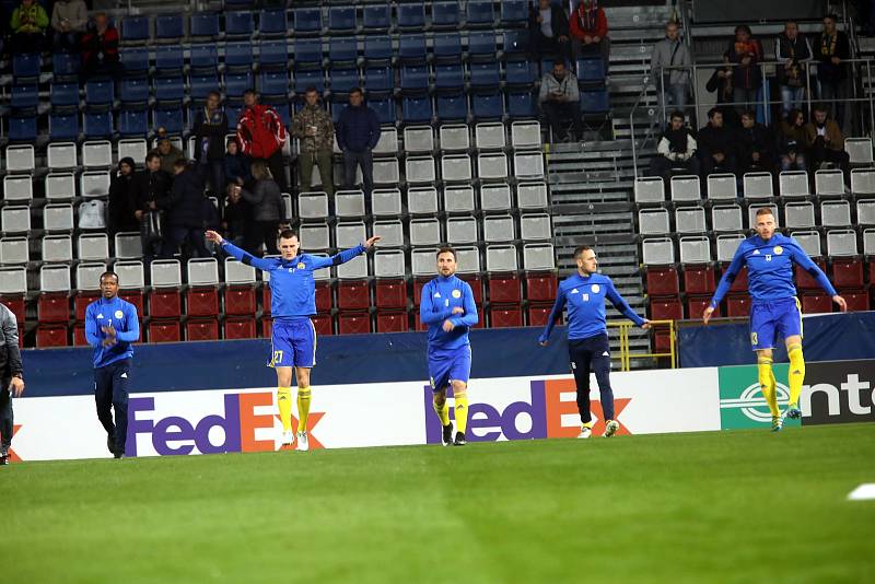 Fotbal FC FASTAV Zlín - FC Kodaň. rozcvičení před zápasem