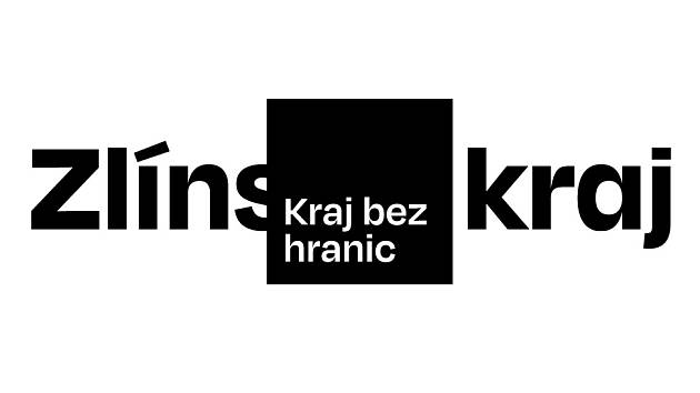 Nové logo Zlínského kraje v černobílém provedení. Barvená verze pracuje se žlutou a černou