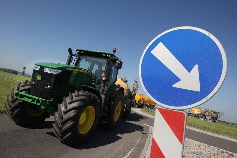 Protestní akce zemědělců „Za zelenou naftu“ ve Fryštáku.