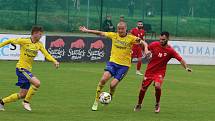 Fotbalisté Zlína (žluté dresy) ve 2. kole MOL Cupu zvítězili na hřišti divizního Startu Brno 3:0