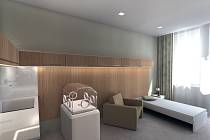 Takto budou vypadat místnosti pro rodiče s předčasně narozenými dětmi v porodnici Baťovy nemocnice po rekonstrukci. 