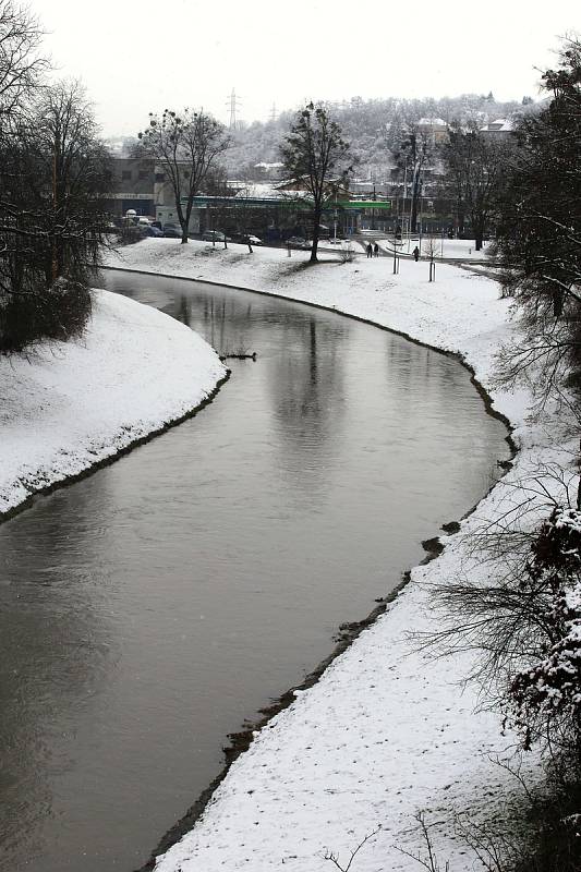 Řeka Dřevnice ve Zlíně.