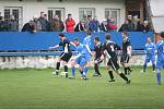 Zápas fotbalové I. B třídy mezi Lužkovicemi (v černém) a Veselou ovládli domácí 2:0.