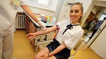 Daruj krev s Miss v  transfuzní stanici  Krajské nemocnice T. Bati ve Zlíně. Michaela Habáňová