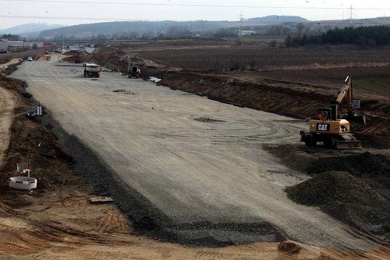 Výstavba jihovýchodního obchvatu Otrokovic, březen 2020