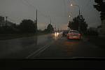 Přívalový déšť v Otrokovicích v sobotu 13. června 2020 v 17.13 hodin.