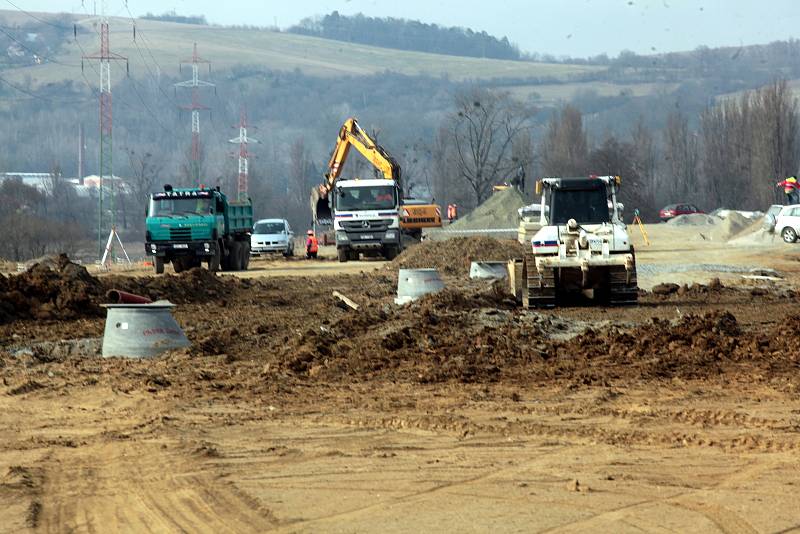 Výstavba jihovýchodního obchvatu Otrokovic, březen 2020