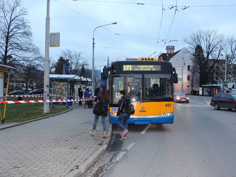 Havárie domu v rekonstrukci na Sokolské ulici ve Zlíně.