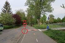 Místo sobotní havárie cyklistky na Havlíčkově nábřeží ve Zlíně.