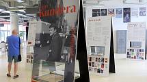 Výstava Milan Kundera (neztracen) v překladech .Krajská knihovna Františka Bartoše ve Zlíně.