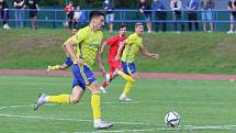 Fotbalisté Zlína (žluté dresy) ve 2. kole MOL Cupu zdolali domácí Blansko 4:1.