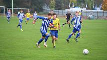 Fotbalisté Kvítkovic (modrobílé dresy) ve 13. kole MSFL doma přehráli Zlín B 3:0.