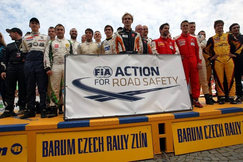 Barum Czech Rally Zlín 2014. Start na náměstí Míru ve Zlíně