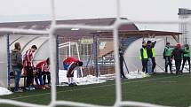 Zimní liga v malé kopané ve Fryštáku, zápas Poskládaní - Benfika 4:2, který se hrál v sobotu 9. ledna 2016.   