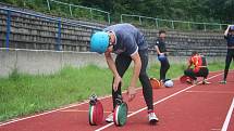 Na novém stadionu v Otrokovicích se v sobotu konalo krajské kolo požárního sportu dobrovolných hasičů.