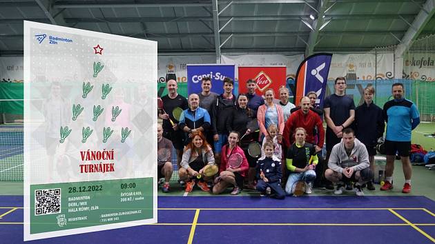 pozvánka na Vánoční turnájek v badmintonu ve Zlíně 2022