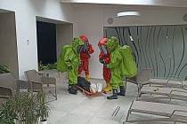 Cvičení hasičů v hotelu Vega v Pozlovicích