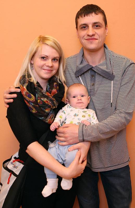 Vítání dětí 15.1.2016 na radnici ve Zlíně. Vladimír a Barbora Morozov se synem Matija.