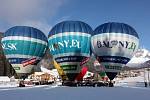 5. Ballon Trophy Filzmoos 2014 - Setkání balonářů v v Alpách v Rakousku - Před startem v Alpském městečku Filzmoos (filcový mech), na snímku naše balony