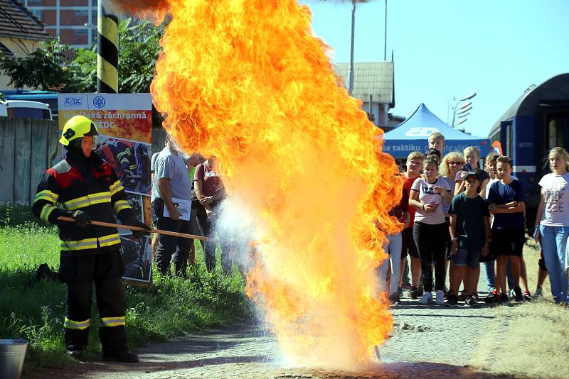 Preventivní vlak na nádraží ve Zlíně.