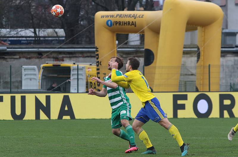 Fotbalisté Zlína (ve žlutých dresech) ve 24. kole FORTUNA:LIGY proti Bohemians Praha 1905