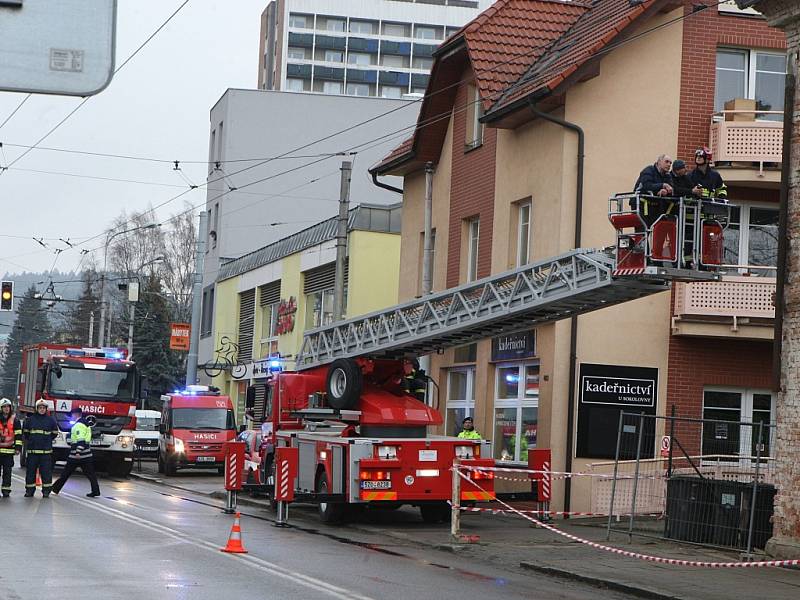 Havárie domu na Sokolské ulici ve Zlíně.