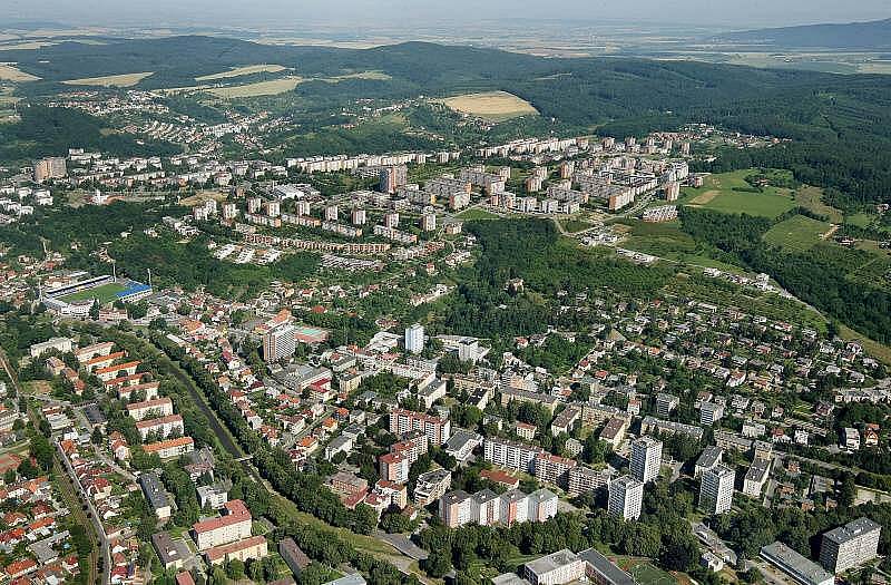 Letecké záběry města Zlín.