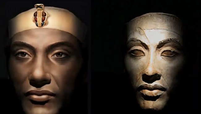 Vizualizace Achnatona, jednoho z egyptských faraonů.