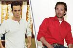 Luke Perry ve slavném seriálu a krátce před smrtí. Snímky dělí zhruba 20 let.