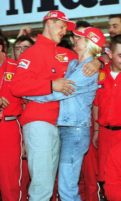 Corinna a Michael v dobách, kdy byl Schumacher hvězdou formule 1.