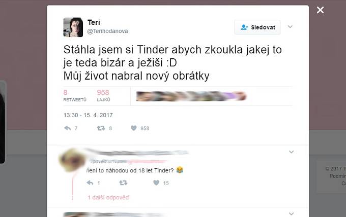 Zpověď Teri Blitzen ohledně Tinderu.