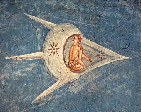 Kde se vzal podivný letící objekt na malbě ze 14. století? V protějším rohu je navíc další. 