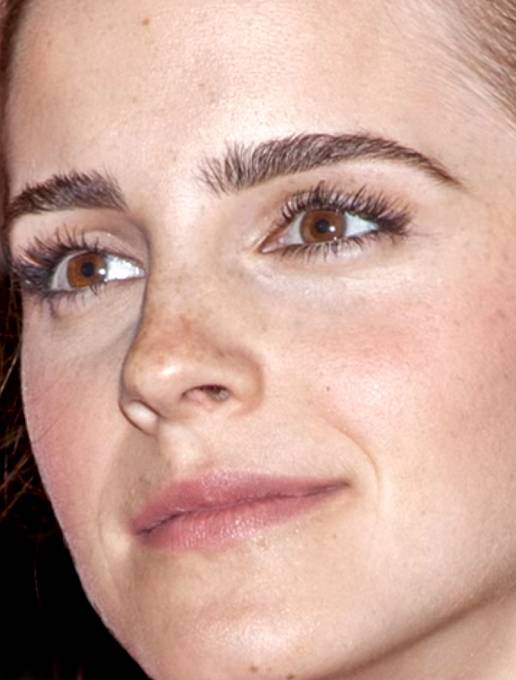 Emma Watson nemá vůbec pleť z alabastru. Leda hodně popraskaného.