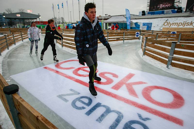 Olympijský festival v Ostravě. Snímek z prvního dne zahájení festivalu 9. února 2018.