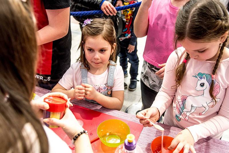 Slizománie v ostravském Obchodním centru Galerie, 5. března 2019.