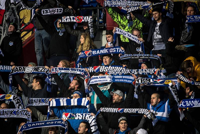 Utkání 16. kola fotbalové Fortuna ligy: FC Baník Ostrava - MFK Karviná, 8. listopadu 2019 v Ostravě. Na snímku fanoušci FC Baník Ostrava.