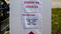 Odběrové místo u bývalé hasičské stanice v Průmyslové ulici v Ostravě - Vítkovicích.