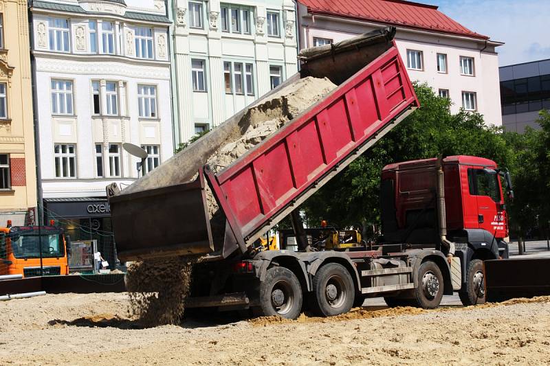 Masarykovo náměstí v Ostravě, červen 2017