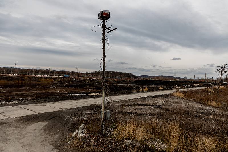 Laguny po ostravské chemičce Ostramo, 28. prosince 2020 v Ostravě.