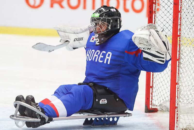 Mistrovství světa v para hokeji 2019, Korea - Česká republika (zápas o 3. místo), 4. května 2019 v Ostravě. Na snímku Lee Jae Woong (KOR).