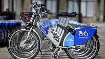 Sdílená jízdní kola Nextbike, 15. dubna 2019 v Ostravě.