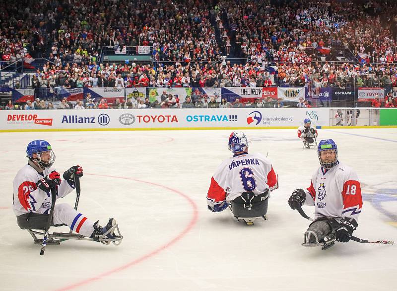 Mistrovství světa v para hokeji 2019, Korea - Česká republika (zápas o 3. místo), 4. května 2019 v Ostravě. Na snímku tým Česka.