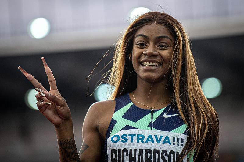 Zlatá tretra, atletický mítink kategorie Continental Tour - Gold, 19. května 2021 v Ostravě. Sha'Carri Richardson (USA), 200 m ženy.