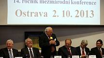 Prezident Zeman při zahájení ostravské mezinárodní konference Investment & business forum. 