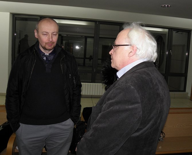 Radek Matlach (vlevo) a Igor Fargaš během jednání u okresního soudu.