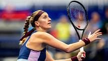 Tenisový turnaj žen WTA Agel Open 2022, 7. října 2022, Ostrava. Elena Rybakina (KAZ) a Petra Kvitová (ČR). Petra Kvitová .