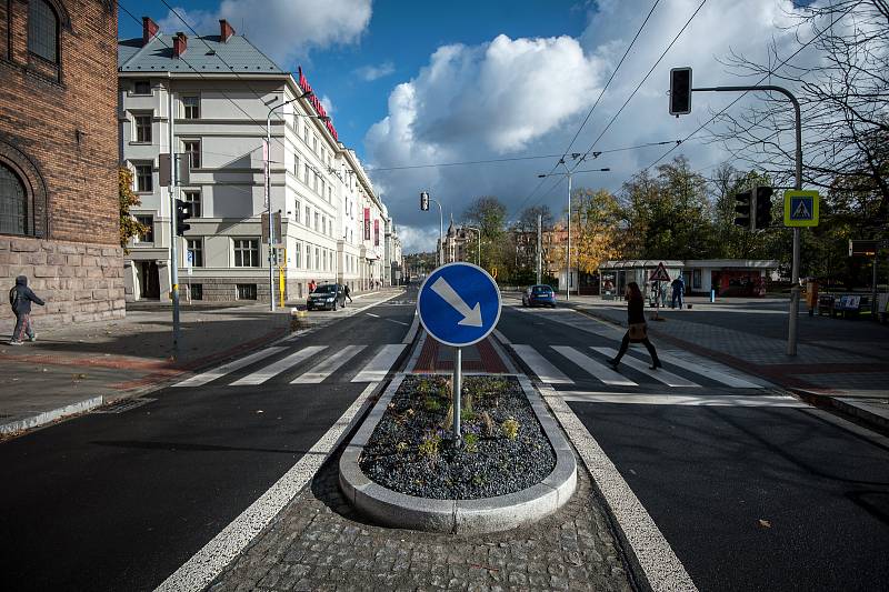 Ulice Českobratrská v Ostravě po rekonstrukci, snímek z 30. října 2017