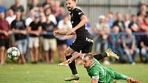 Fotbal, MOL Cup, SK Beskyd Frenštát pod Radhoštěm - FC Baník Ostrava (0:4), středa 16. září. Na snímku dává jeden ze dvou gólů útočník Baníku Tomáš Zajíc.