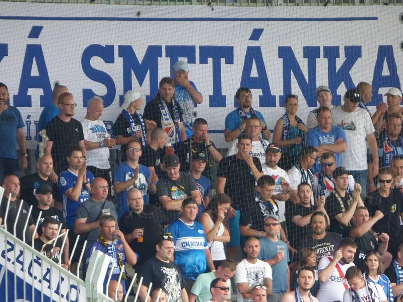 Fanoušci Baníku Ostrava v Jablonci (1. kolo ligy, 24. 7. 2021).