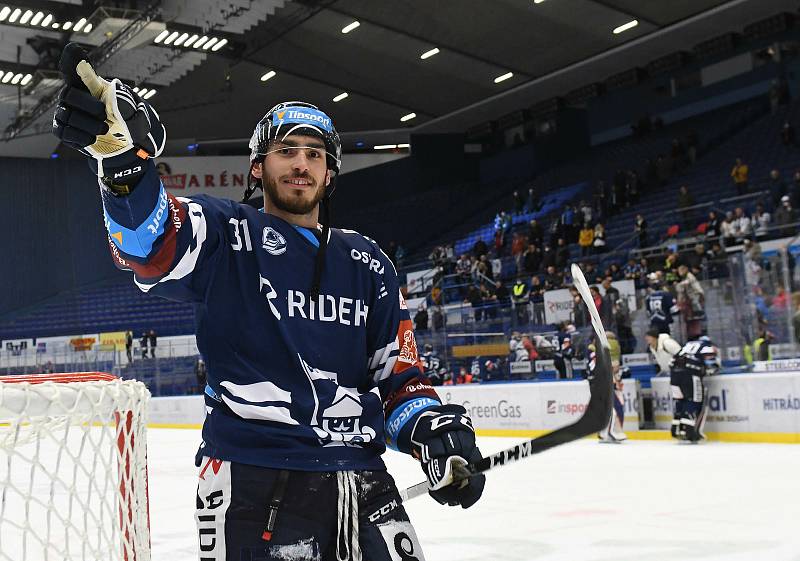 Utkání 6. kola extraligy Vítkovice Ridera - Olomouc 5:3 24. listopadu v Ostravě (3. třetina).